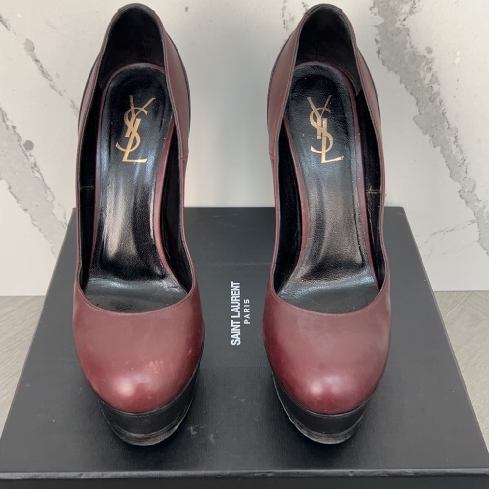 Yves Saint Laurent leather platform heels – size US 8.5 – authentic